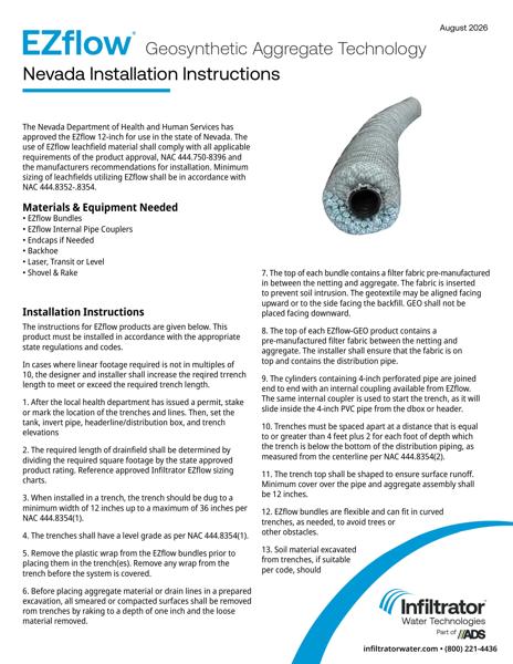EZflow Installation Instructions - Nevada
