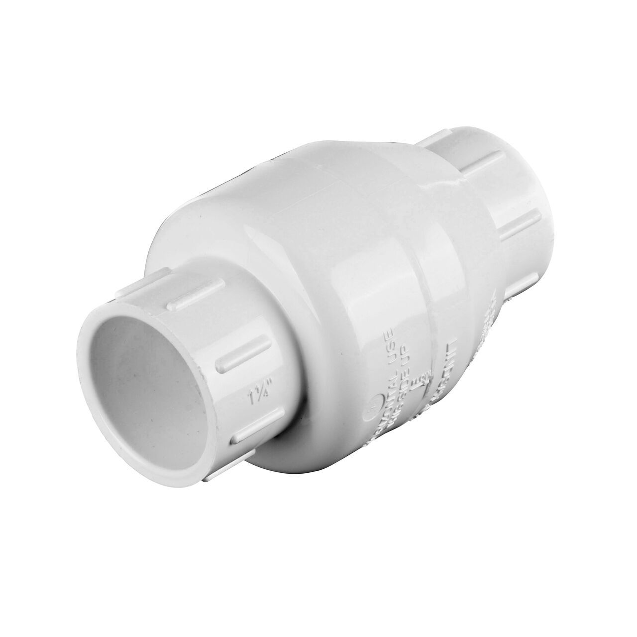 Alternate direction of the NDS White 1-1/4 in. slip end by slip end PVC Swing Check Valve (NDS 1520-12)