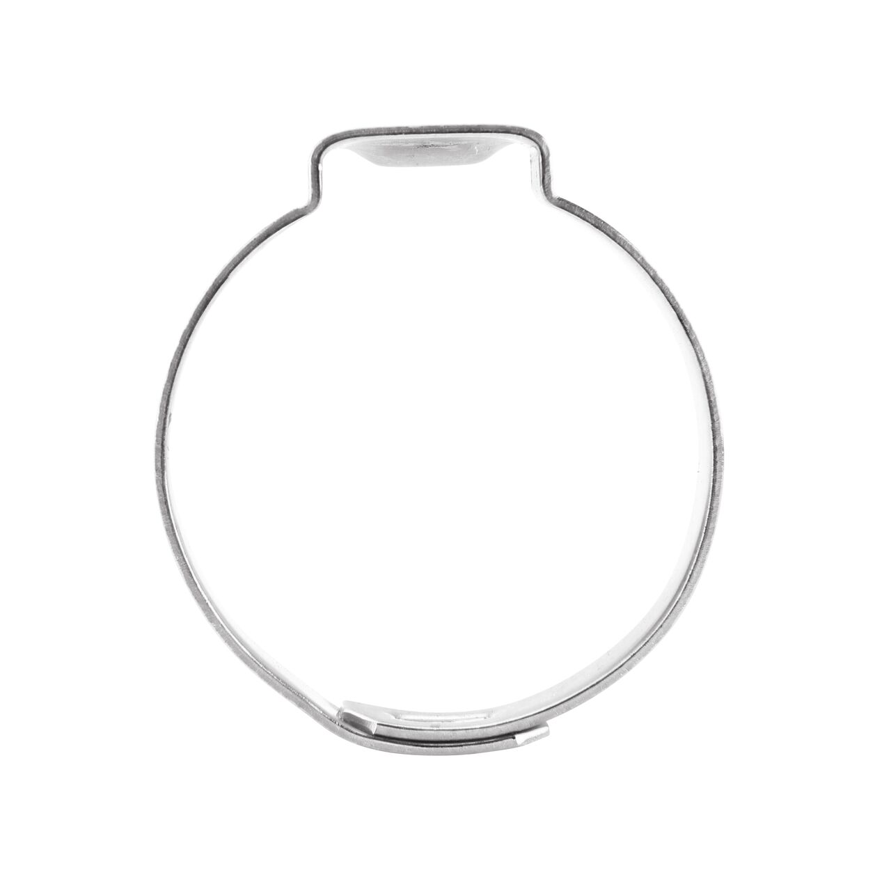Install the NDS 226R Stainless Steel Pinch Clamp (NDS NC-155000-013) by sliding onto connection point between two pliable hoses or rigid pipes and crimp clamp ear to tighten (use pinch clamp tool sold separately)