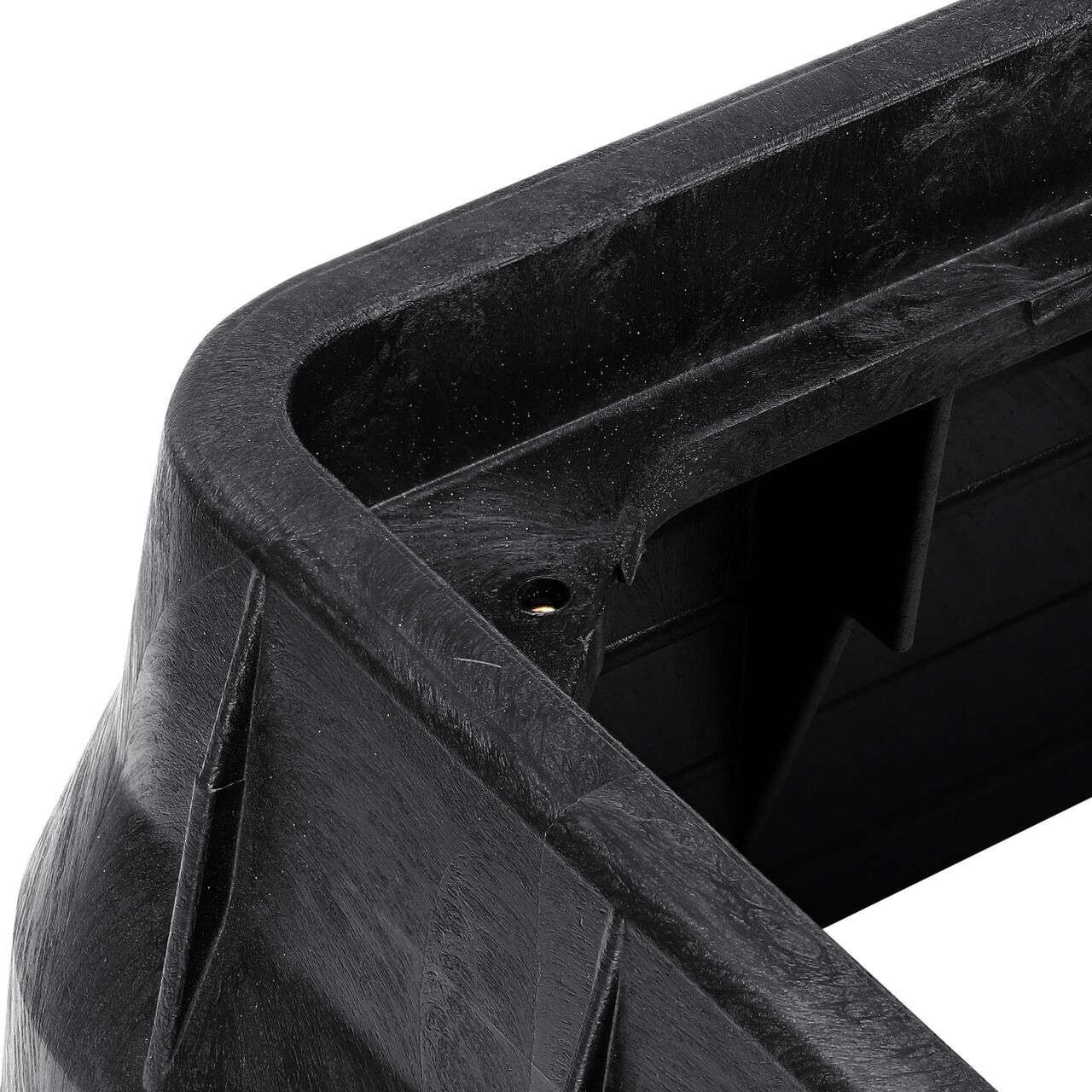 Closeup of the inside ledge inside the box on the NDS 13 in. X 24 Rectangular Standard Series Meter Box and Cover with Bolt (NDS 121BCDMB)