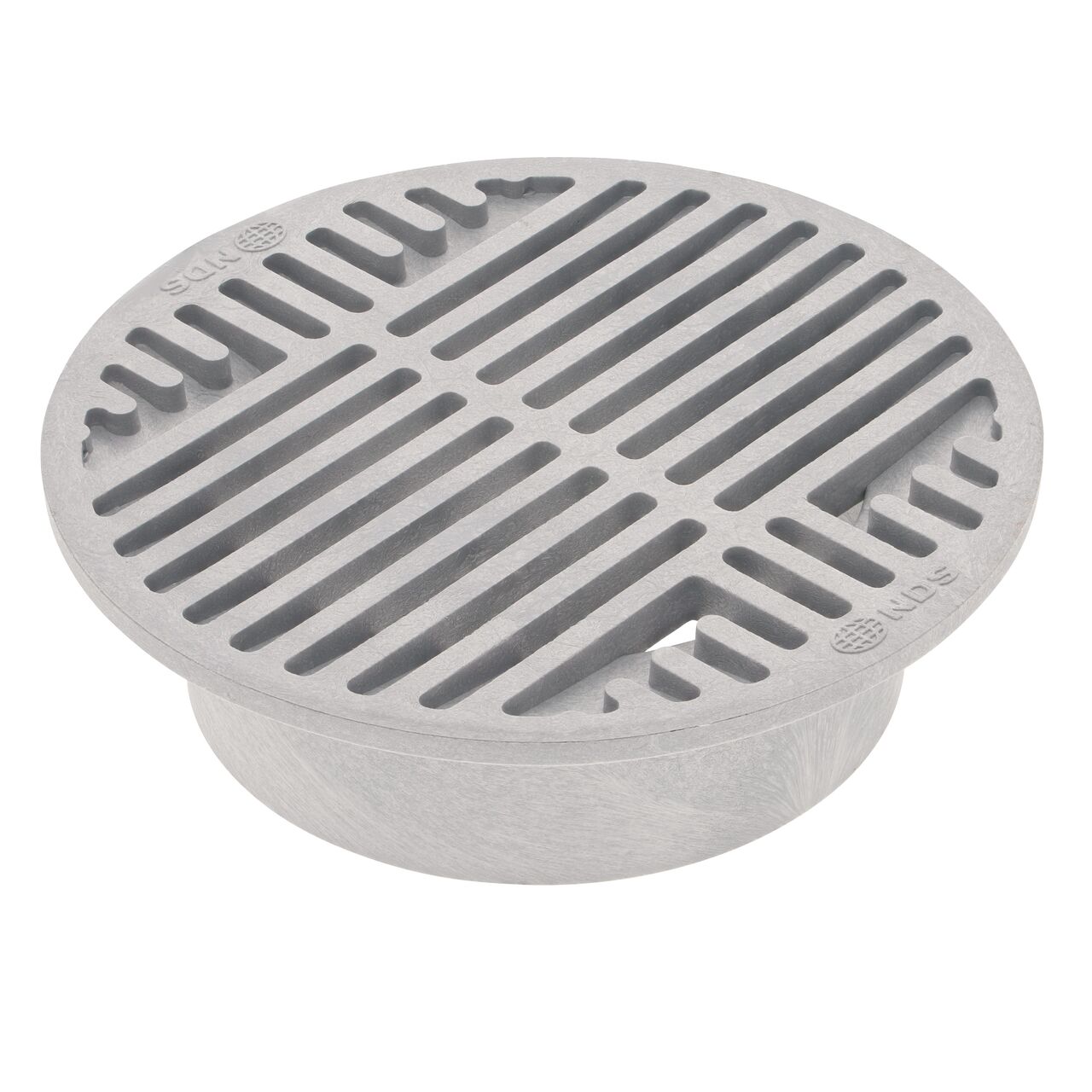NDS 8 in. Round Grate made of gray plastic fits 6 in. drain pipes (ND 30)