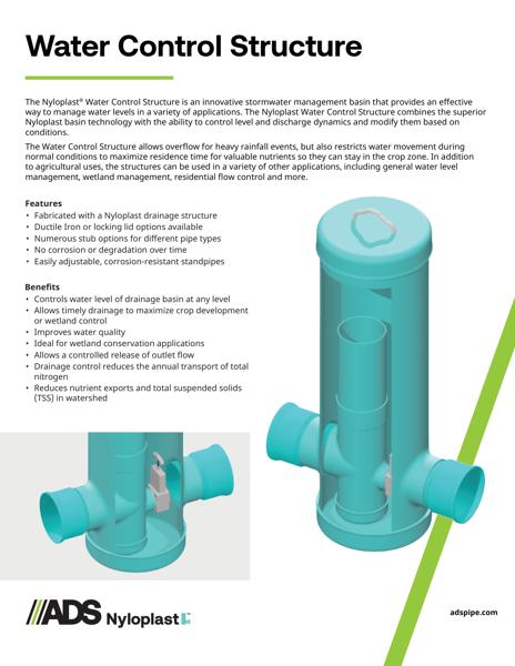 Water Control Structure Product Sheet