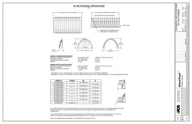 DC-780 StormTech Technical Specification 