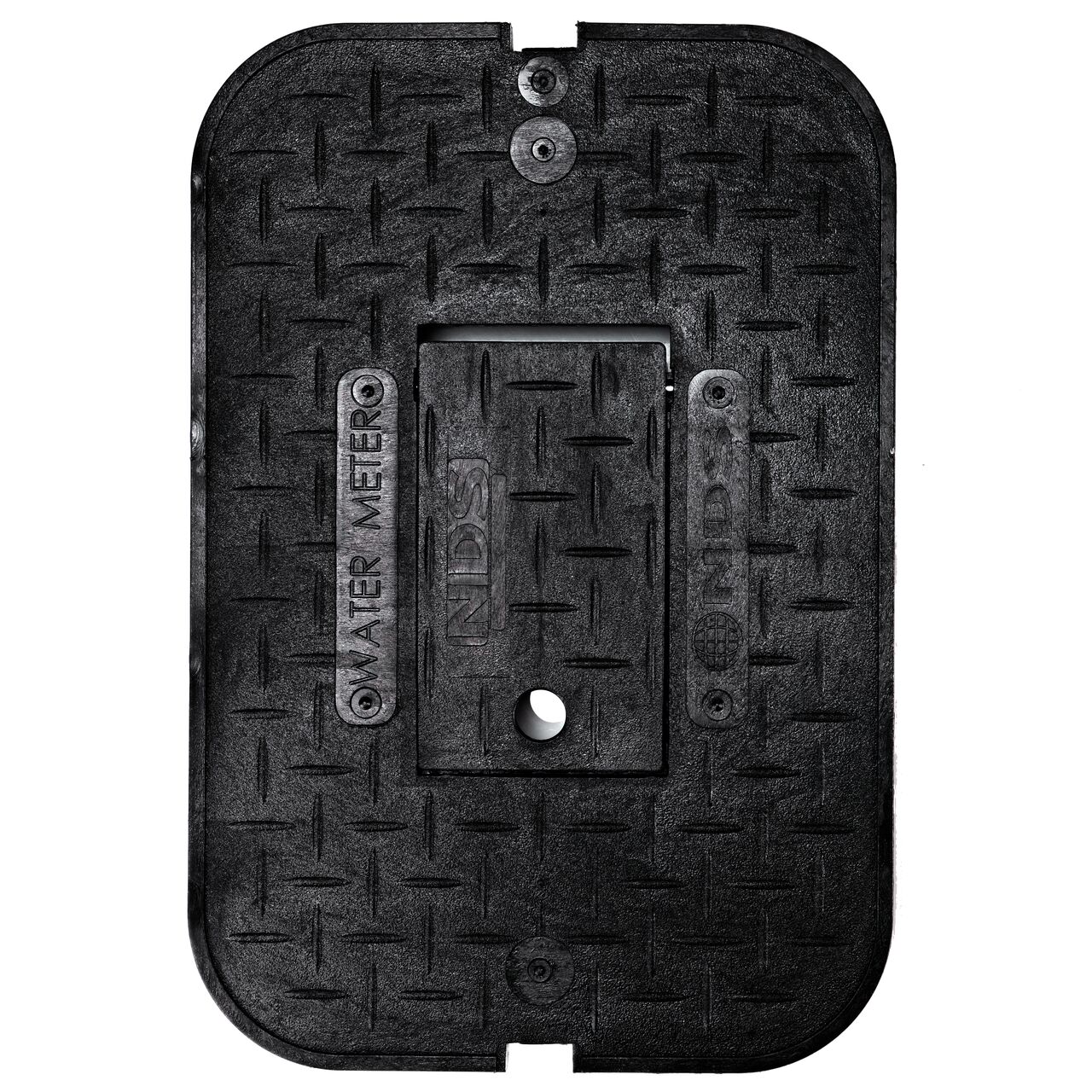 Alternate View of the Top of 14 in. X 19 in. Rectangular Black Plastic Overlapping Meter Cover (NDS D1200-OLRB)