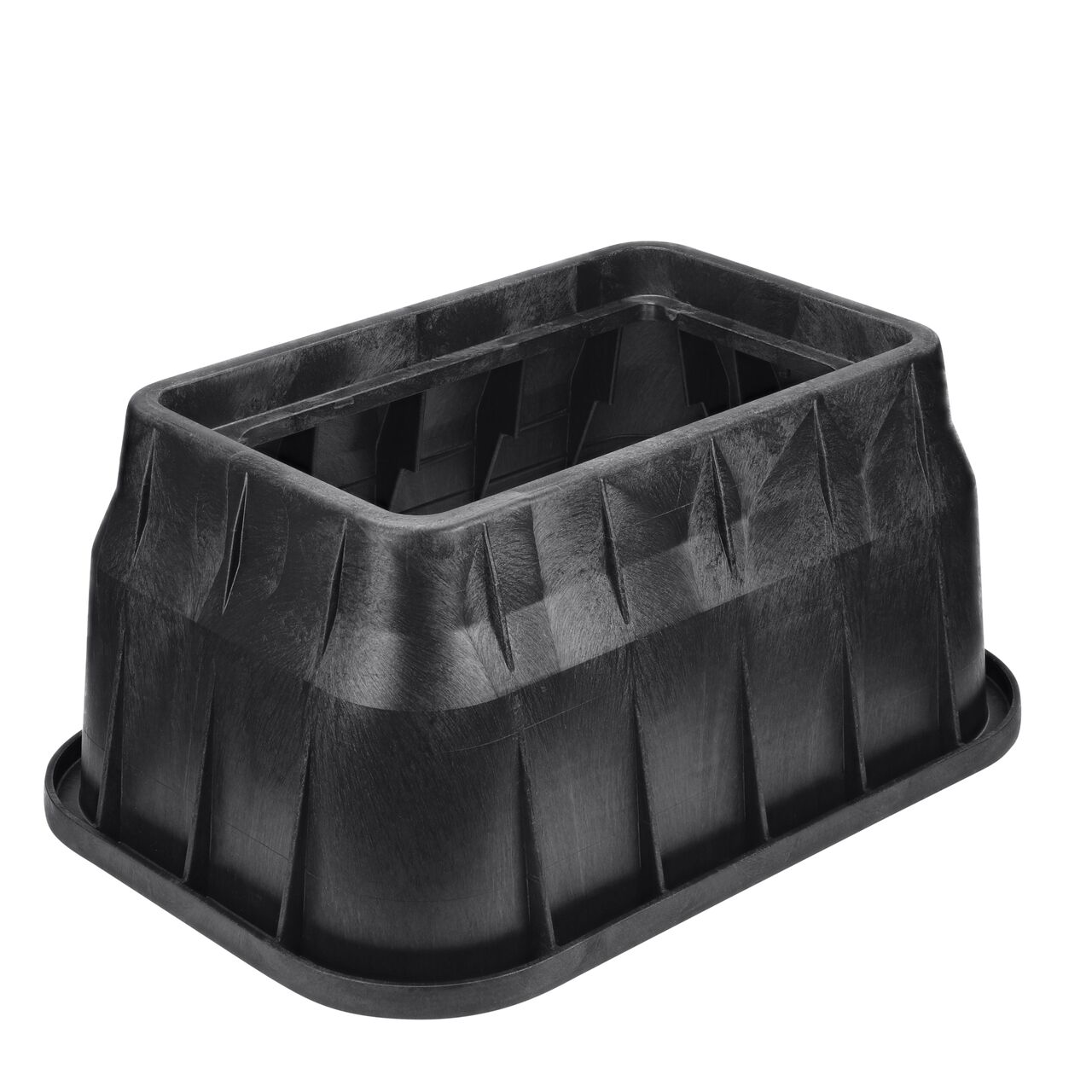 Alternate view of the longer length side on the NDS black plastic 13 in. x 24 in. Rectangular Pro-Spec® Series Valve Box (NDS 325B)