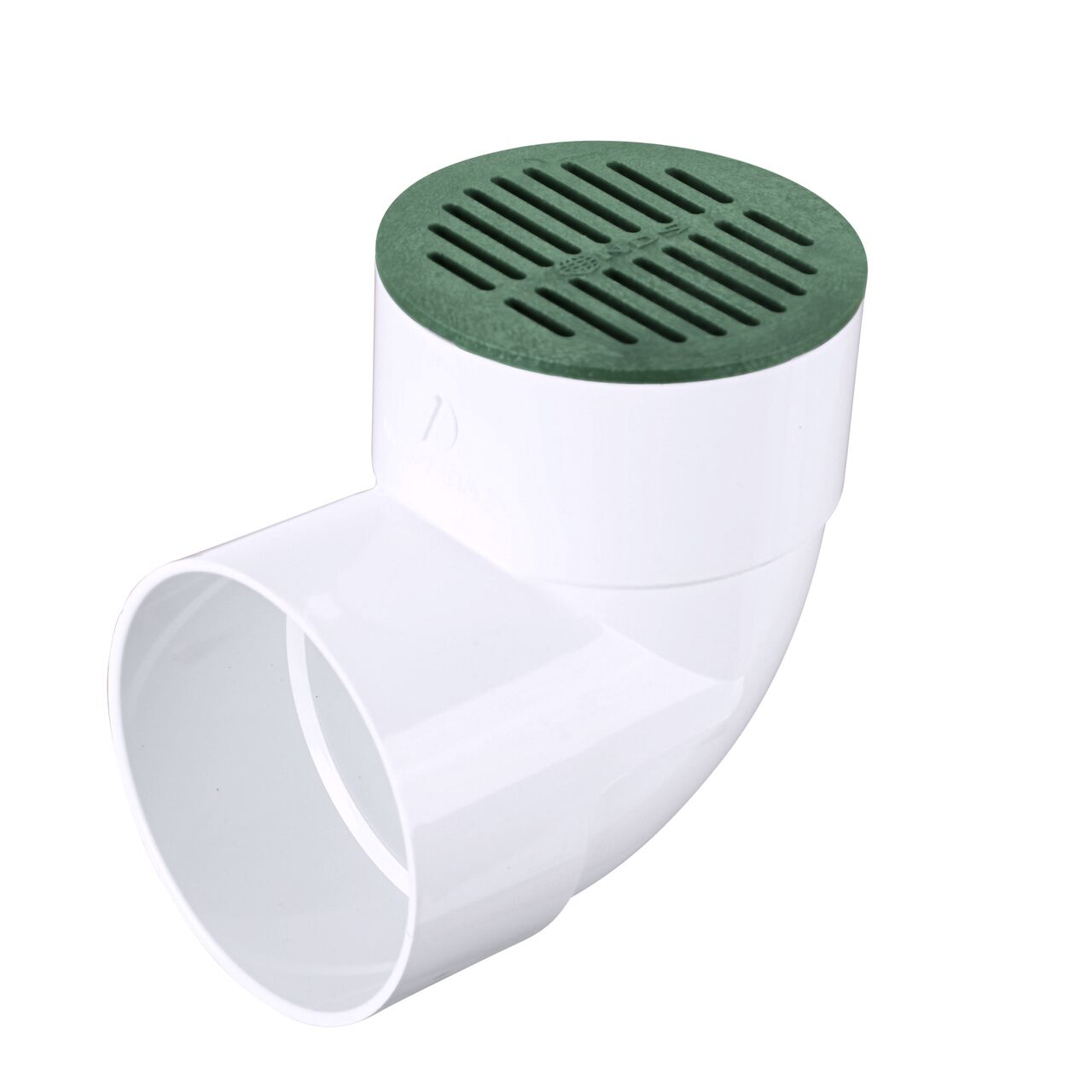 NDS 6 in. Round Grate installed on 6 in. Sewer and Drain Fitting, or Elbow (NDS 50*, NDS 50)