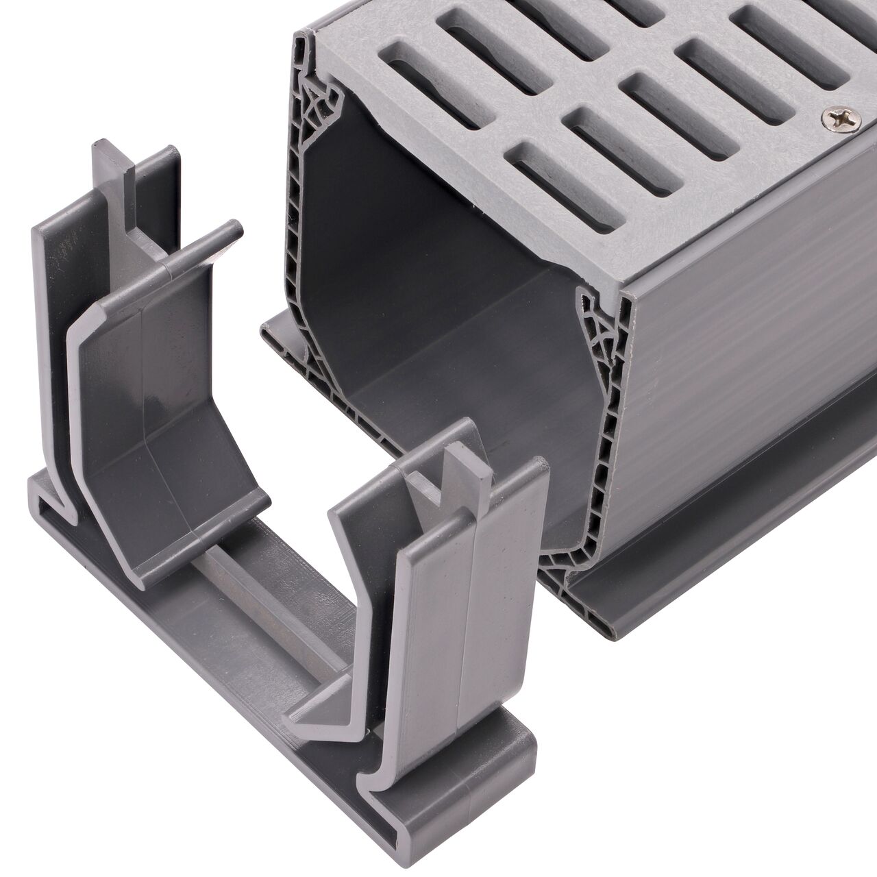 The Mini Channel™ Drain Coupling (NDS 548*, NDS 548) fits between two Mini Channel Drains (NDS 500)