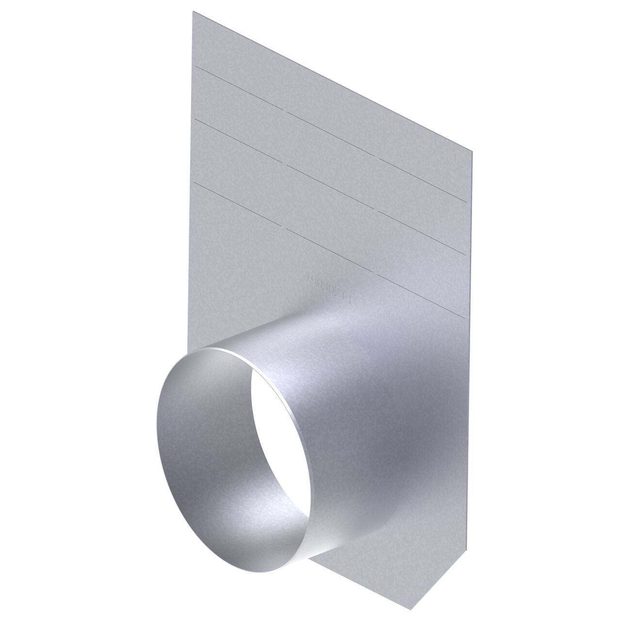 The galvanized steel BG-FILCOTEN® by NDS® 300 Trench Drain End Outlet (NDS 19030214) makes the transition from channel to 8 in. DWV pipe