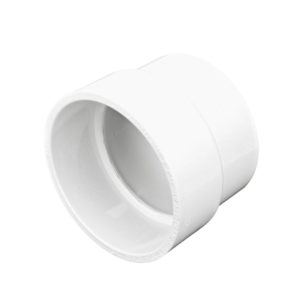 NDS PVC Adapter, connects 4 in. Sewer and Drain pipe to 4 in. DWV pipe, Hub X Hub connection (NDS 3P16*, NDS 3P16, NDS L3P16)