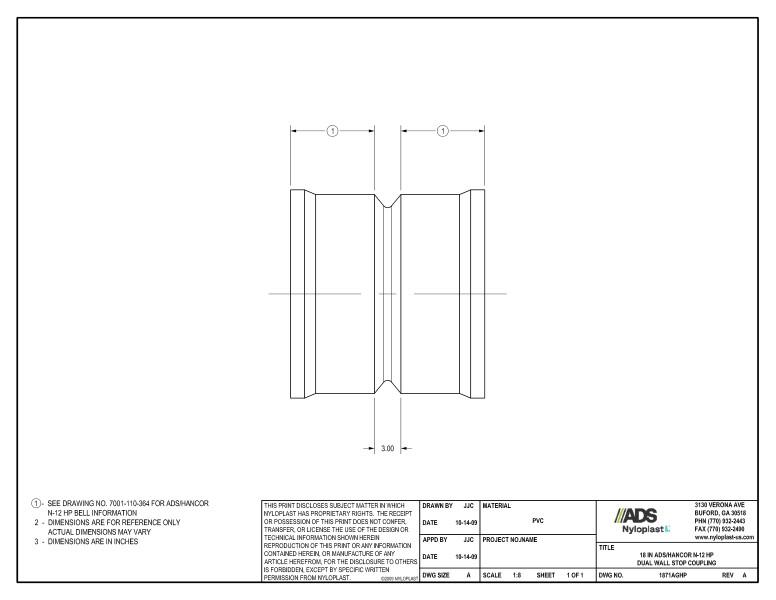 18" HP Stop Coupling Nyloplast Detail