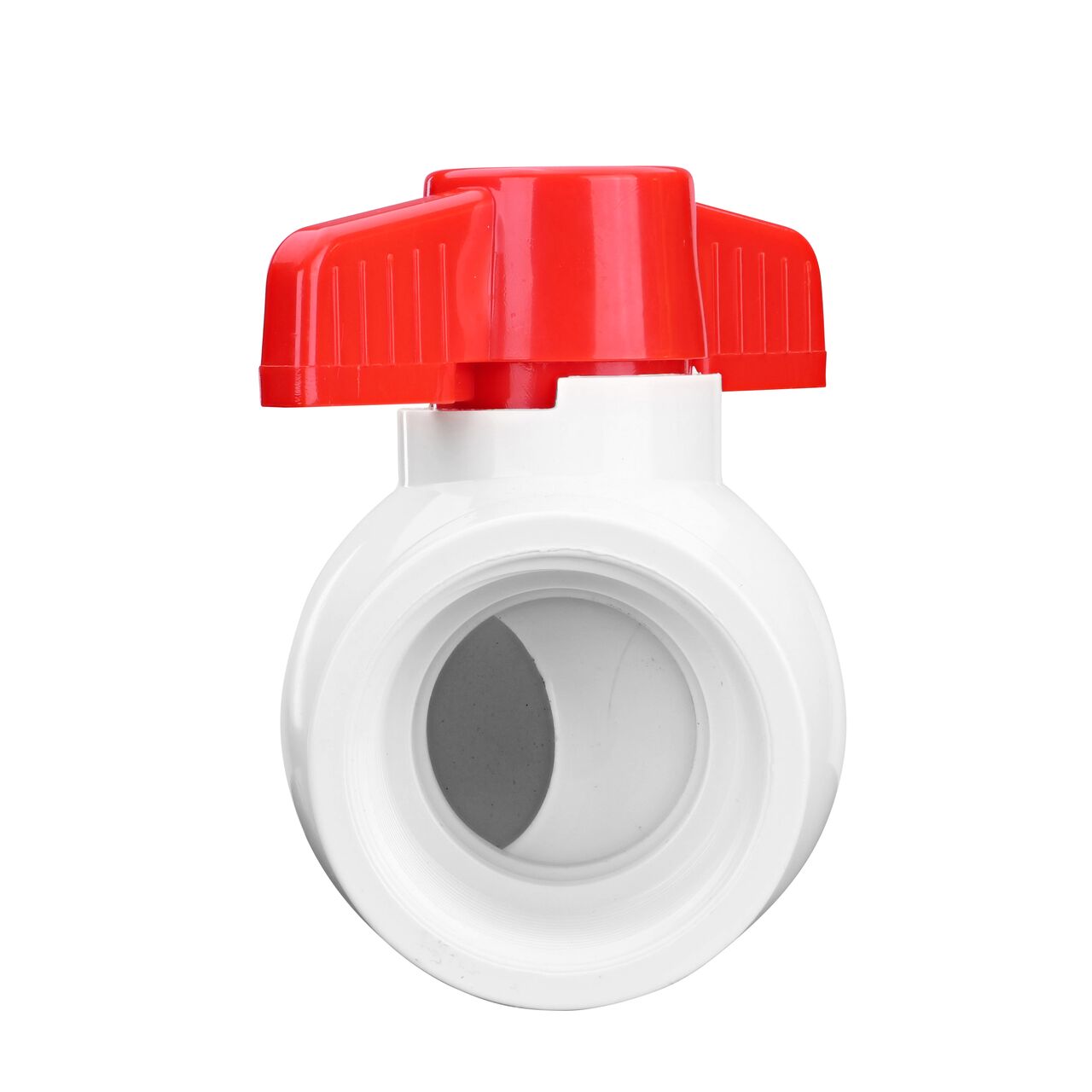 Rotate the handle to easily open or close the valve ball that controls water flow on the NDS 1-1/2 in. PVC IPS Ball Valve (NDS E1320-15)