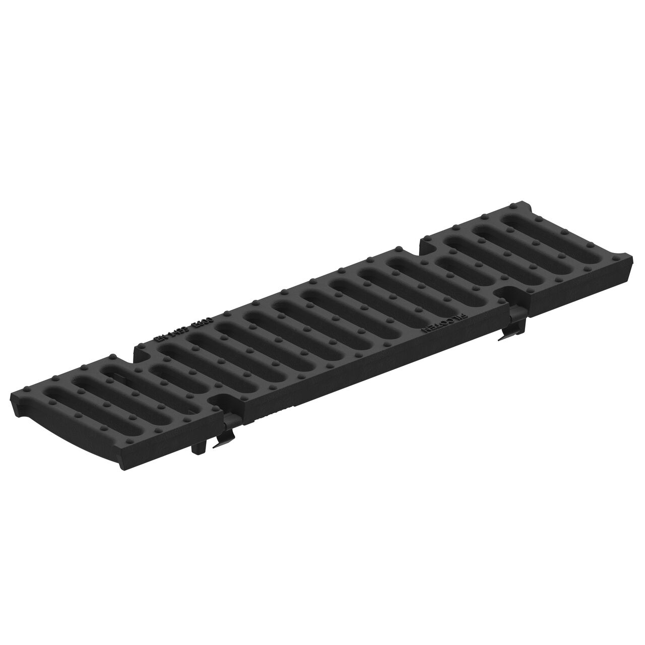 The class E slotted ductile iron BG-FILCOTEN® 100 Trench Drain Grate (NDS 17010105) fits the BG-FILCOTEN® 100 Trench Channel Drains