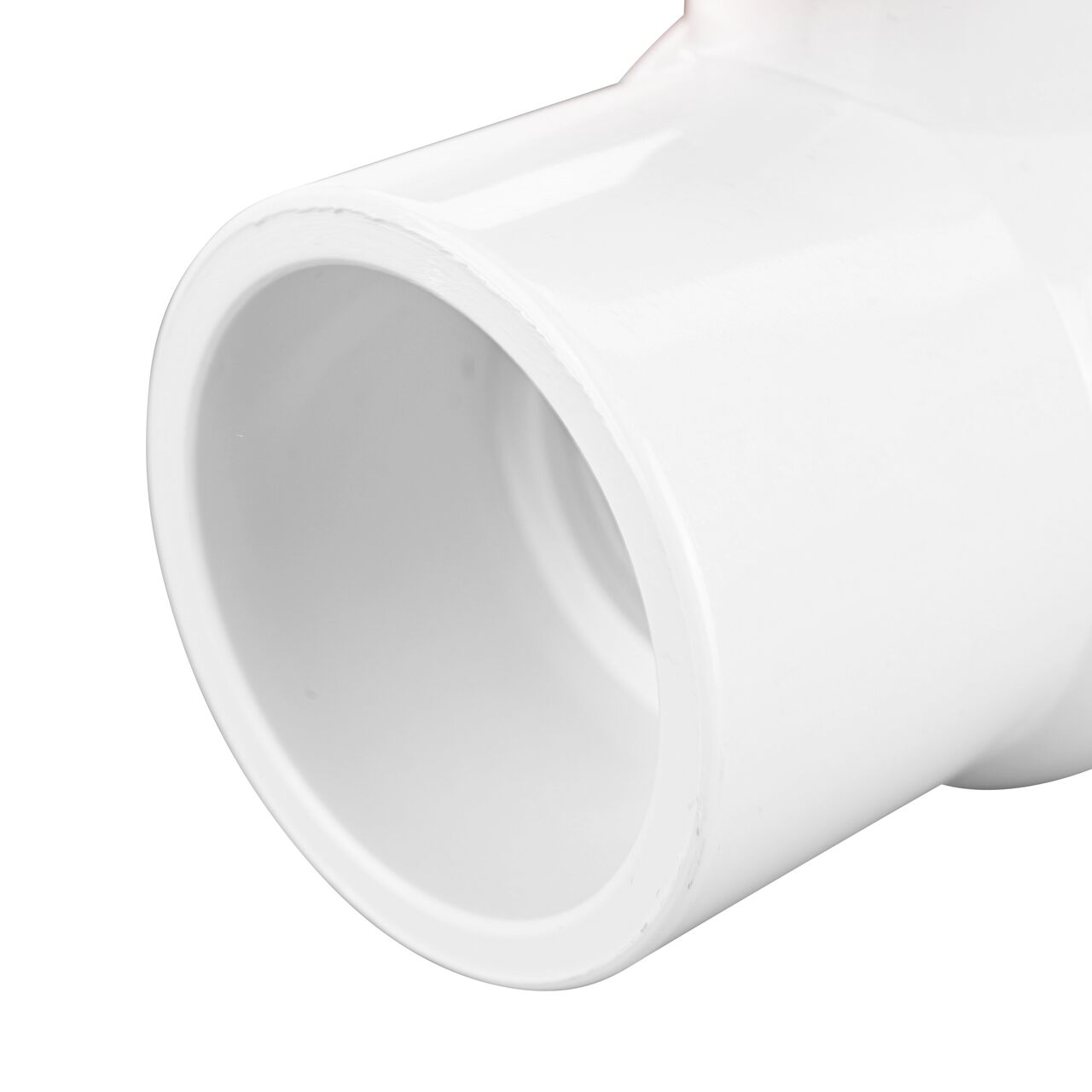 Closeup of the NDS CTS Ball Valve showing the stem that is made of durable PVC material (NDS E1310-12)