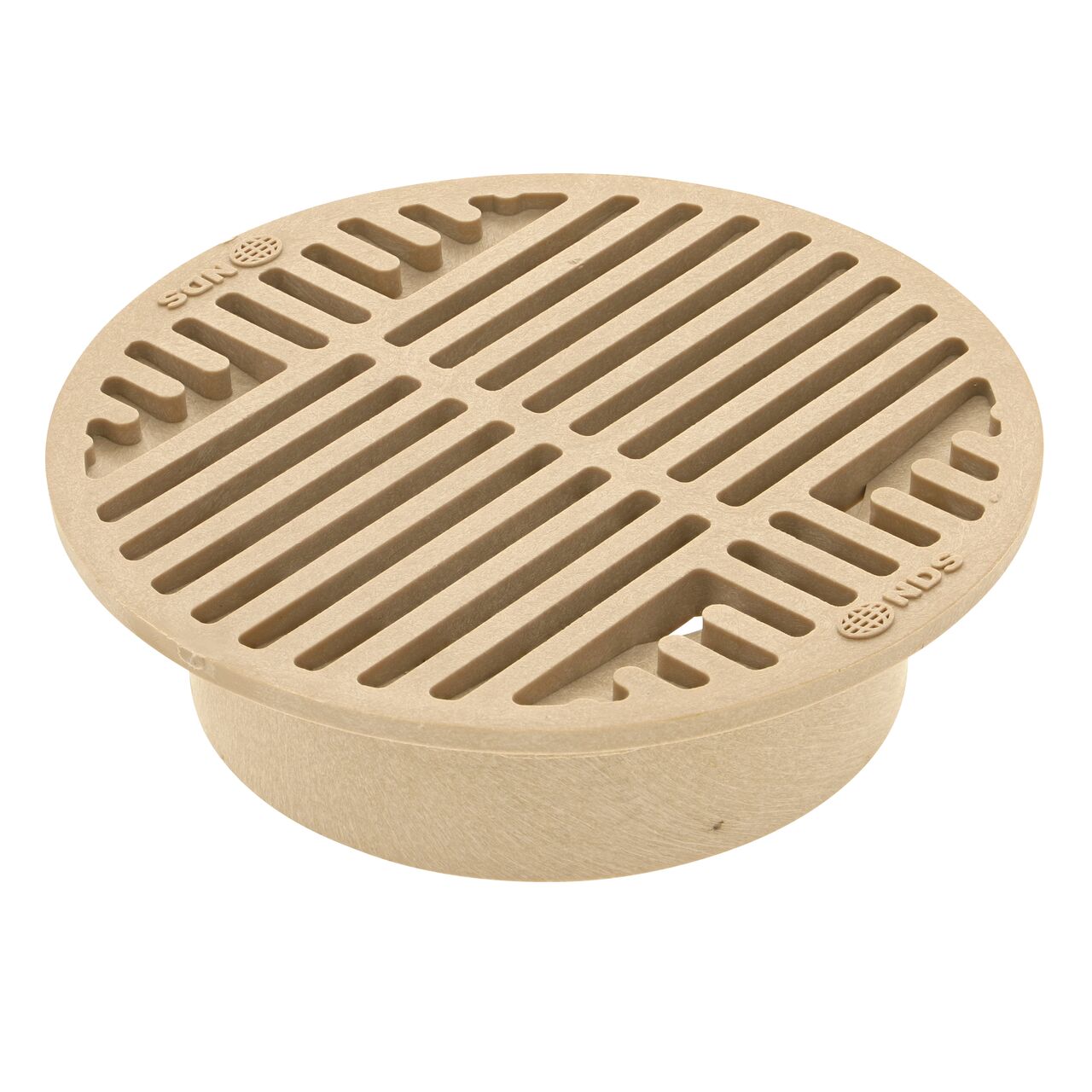 NDS 8 in. Round Grate made of sand plastic fits 6 in. drain pipes (NDS 30S)