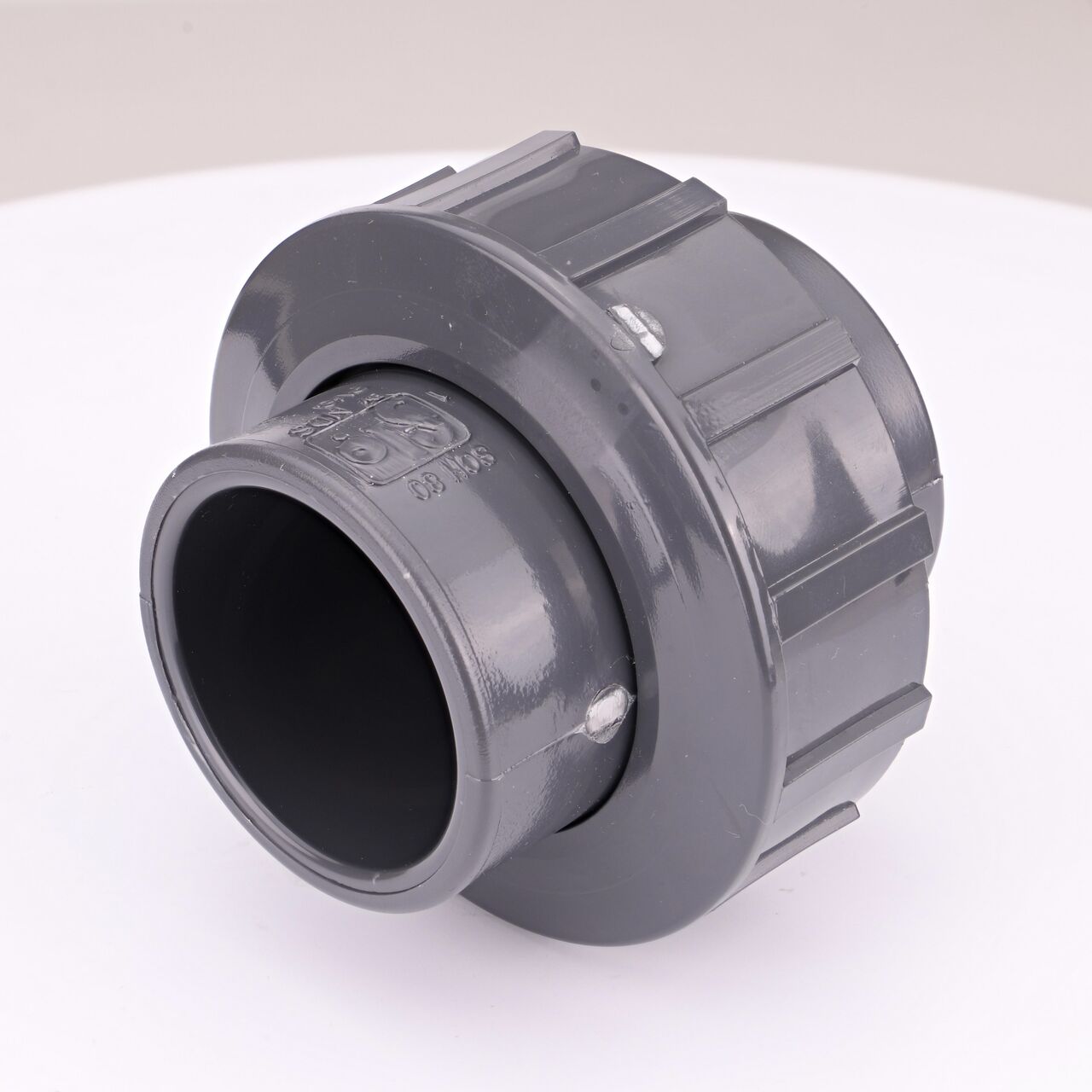 The NDS 1-1/2 in. PVC Union is an easy-fit coupling has two slip ends that slide onto 1-1/2 in. Sch. 80 pipe ends for pool and spa, irrigation, and plumbing installations (NDS U-1500-S)