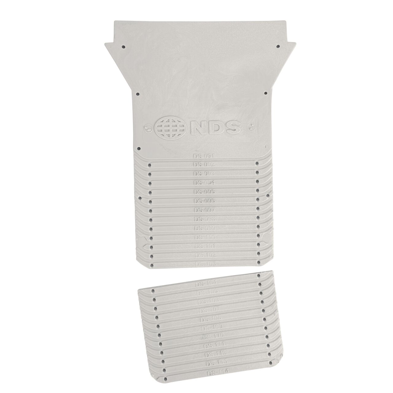 Cut the NDS Dura Slope End Cap down to size to fit the desired Dura Slope Channel Drain (NDS DS-224) size