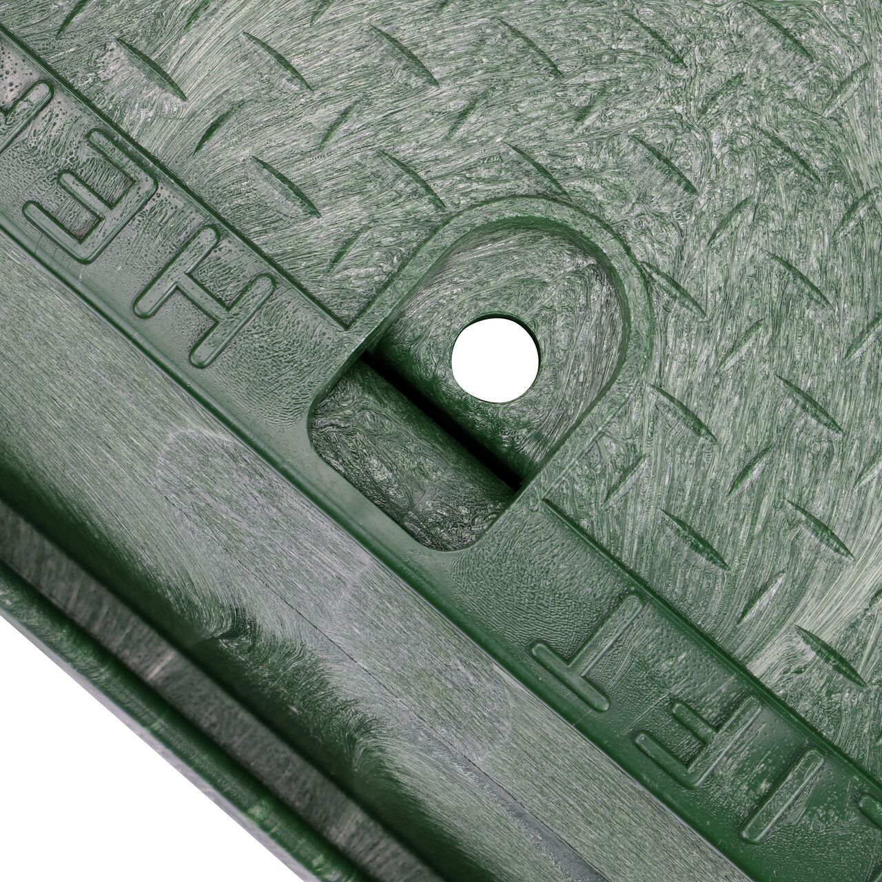 The valve box lid securely in place on the NDS 13 in. X 20 in. Rectangular Standard Series Green Extension Box and Green Irrigation Control Valve Cover (NDS 120) keeping components protected against the elements, foot traffic, lawn care equipment, and potential vandalism while keeping them out of sight