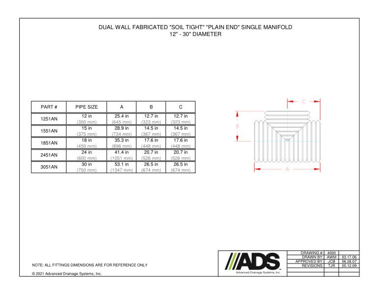 HDPE Dual Wall Manifolds Fittings Manual