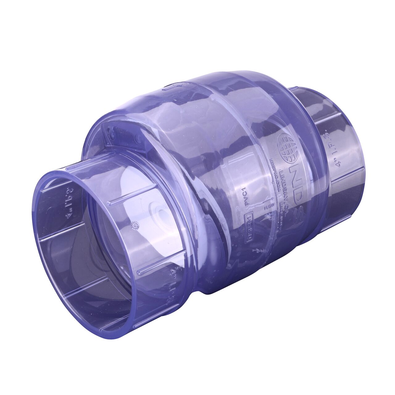 NDS Clear 4 in. slip end by slip end leak-resistant PVC Swing Check Valve (NDS 1520C40) conveys water one-way through pipe and prevents backflow