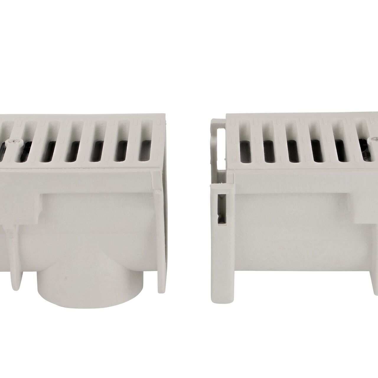 To install two Dura Slope™ Channel Drains & Grates, align the male and female end of two drains with grates installed in succession order (NDS DS-090N,  NDS DS-091, NDS DS-092, NDS DS-093, NDS DS-094, NDS DS-094N, NDS DS-095, NDS DS-096, NDS DS-097, NDS DS-097N, NDS DS-098, NDS DS-099, NDS DS-100, NDS DS-101, NDS DS-102, NDS 661LG)