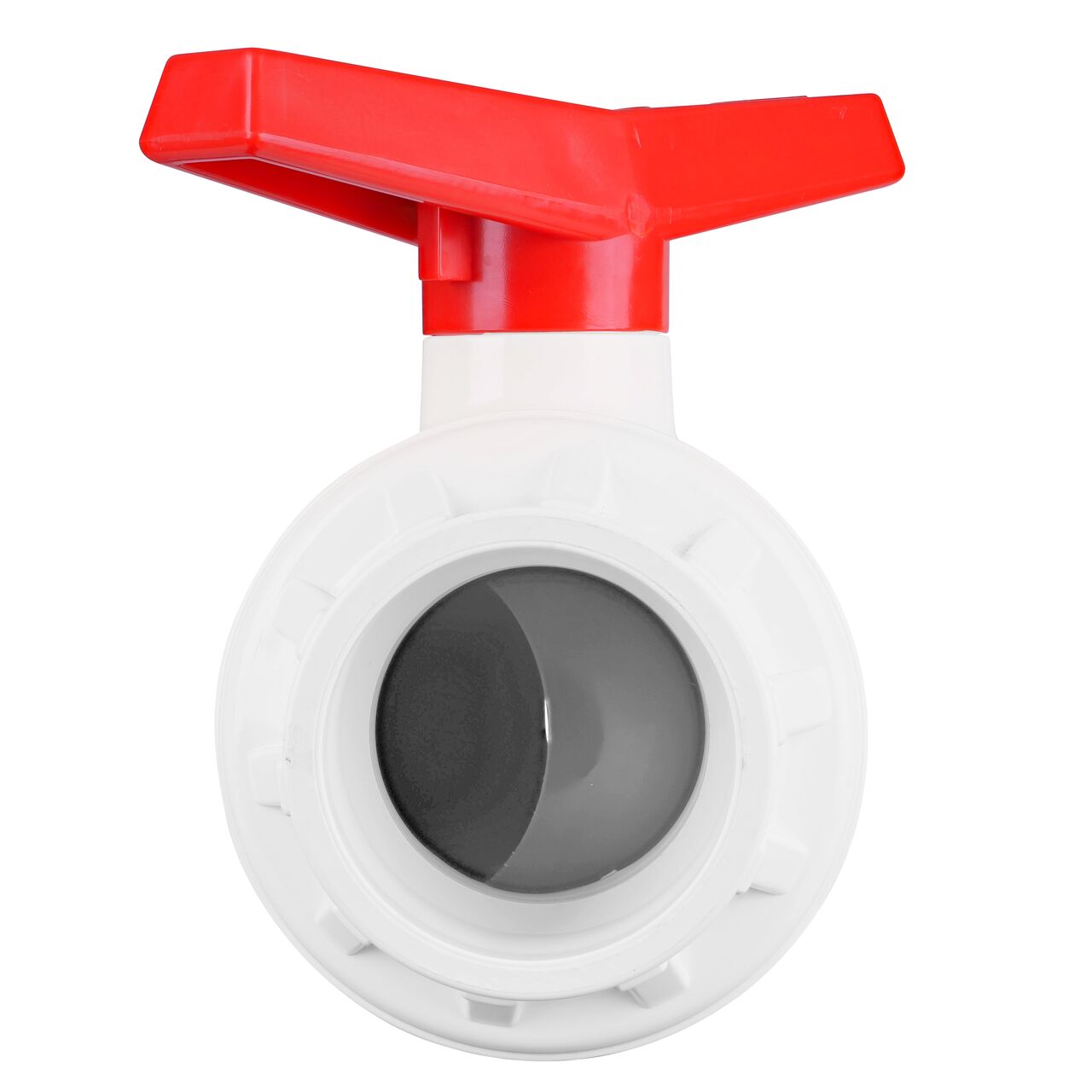 Rotate the handle to easily open or close the valve ball that controls water flow on the NDS 3 in. PVC IPS Ball Valve (NDS E1410-30)