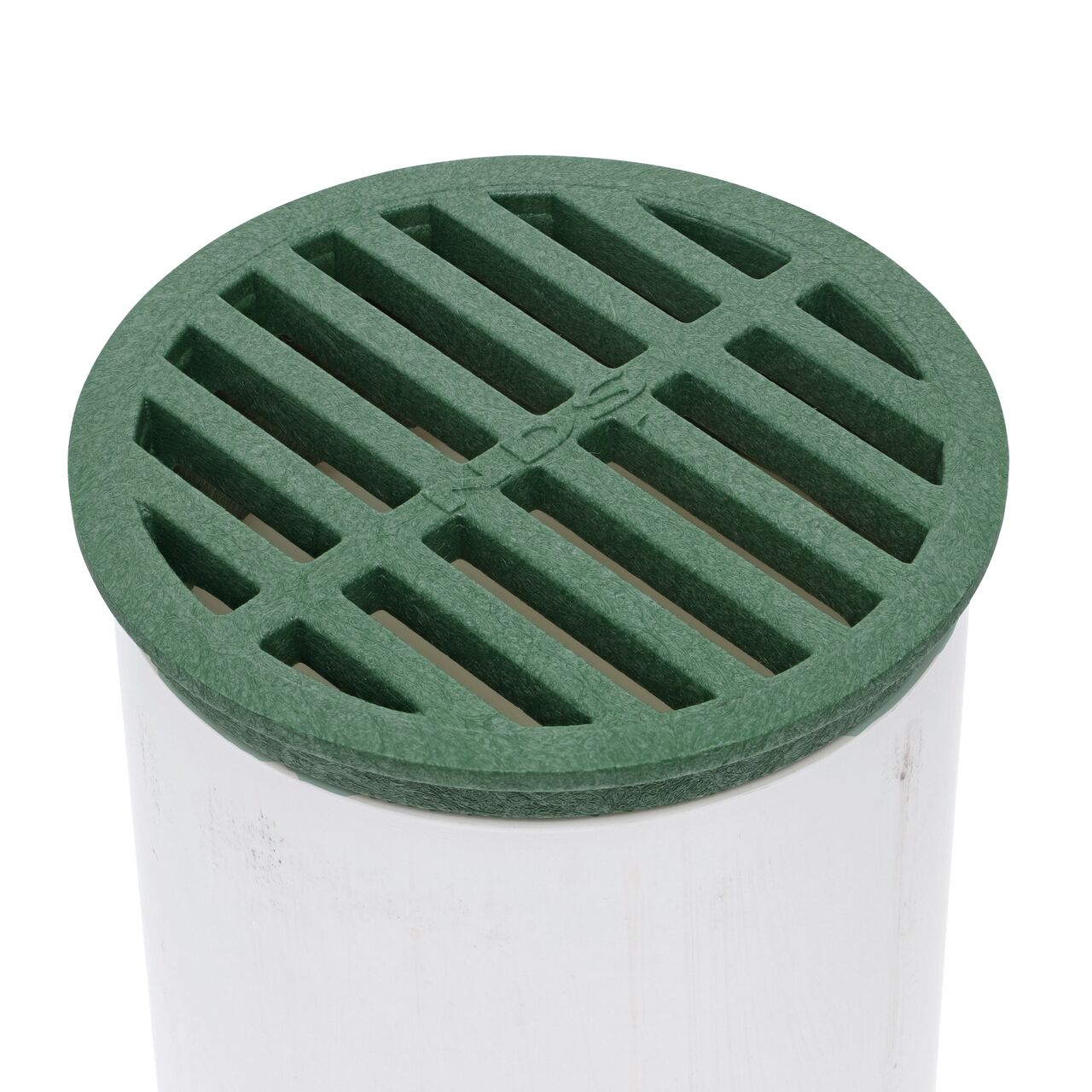 NDS 4 in. Round Grate installed on 4 in. Sewer and Drain Pipe (NDS 13*, NDS 13)