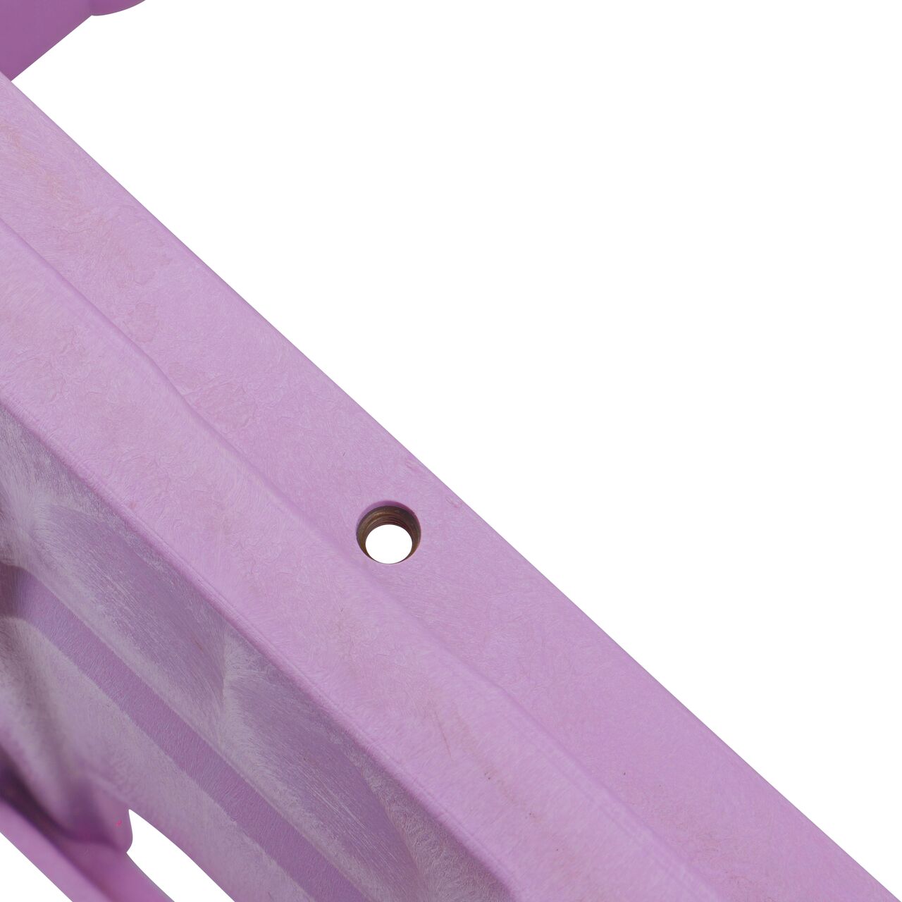 Closeup view on the bolt hole on the NDS Purple plastic 13 in. X 20  in. Rectangular Pro-Spec® Series Valve Box (NDS 318PB)