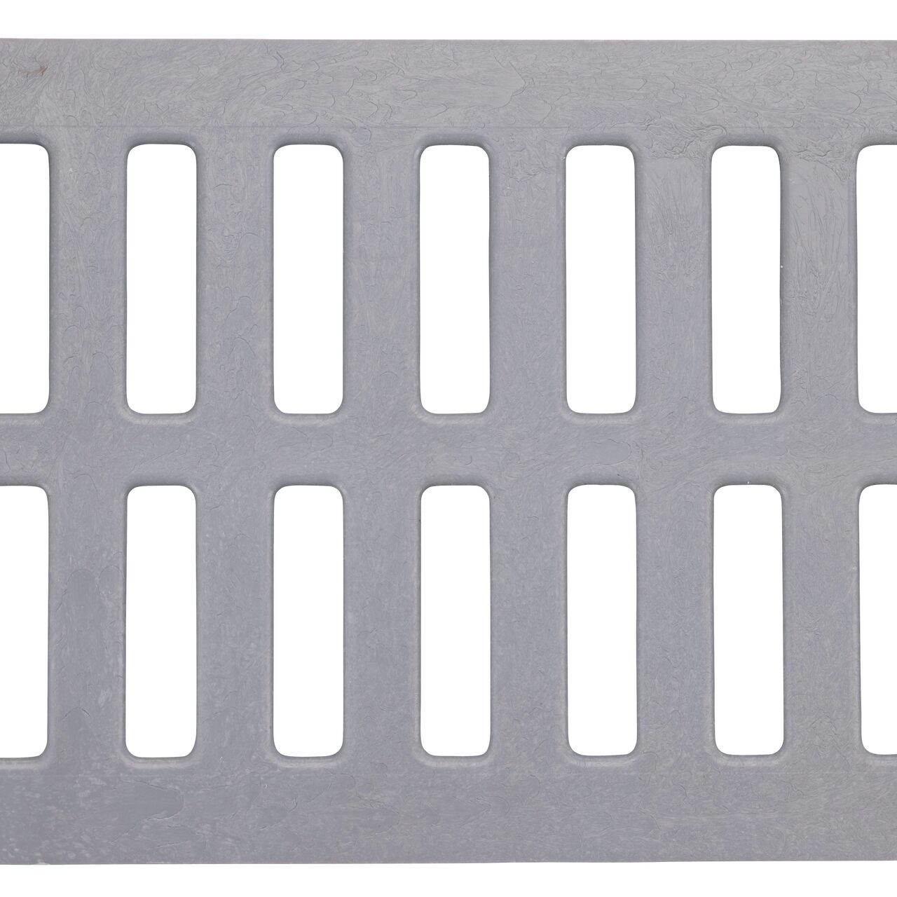 Top down view of the Gray Plastic Mini Channel™ Drain Grate (NDS 541-1*, NDS 541)
