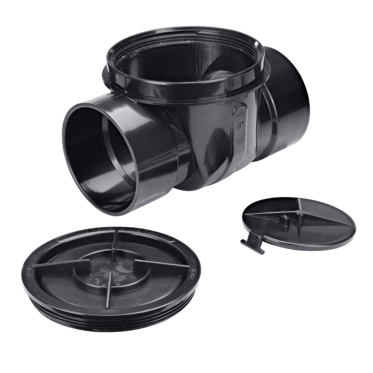 The quick action flapper allows unrestricted uni-directional flow and includes a elastomeric gasket in the flapper for a watertight seal on the NDS Black 6 in. ABS Backwater Valve (NDS 675)