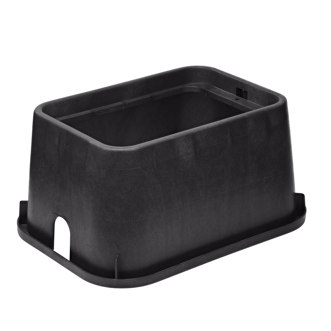 Alternate view of the longer length side on the NDS black plastic 13 X 20 in. Rectangular Standard Series Jumbo Valve Box (NDS 117B)