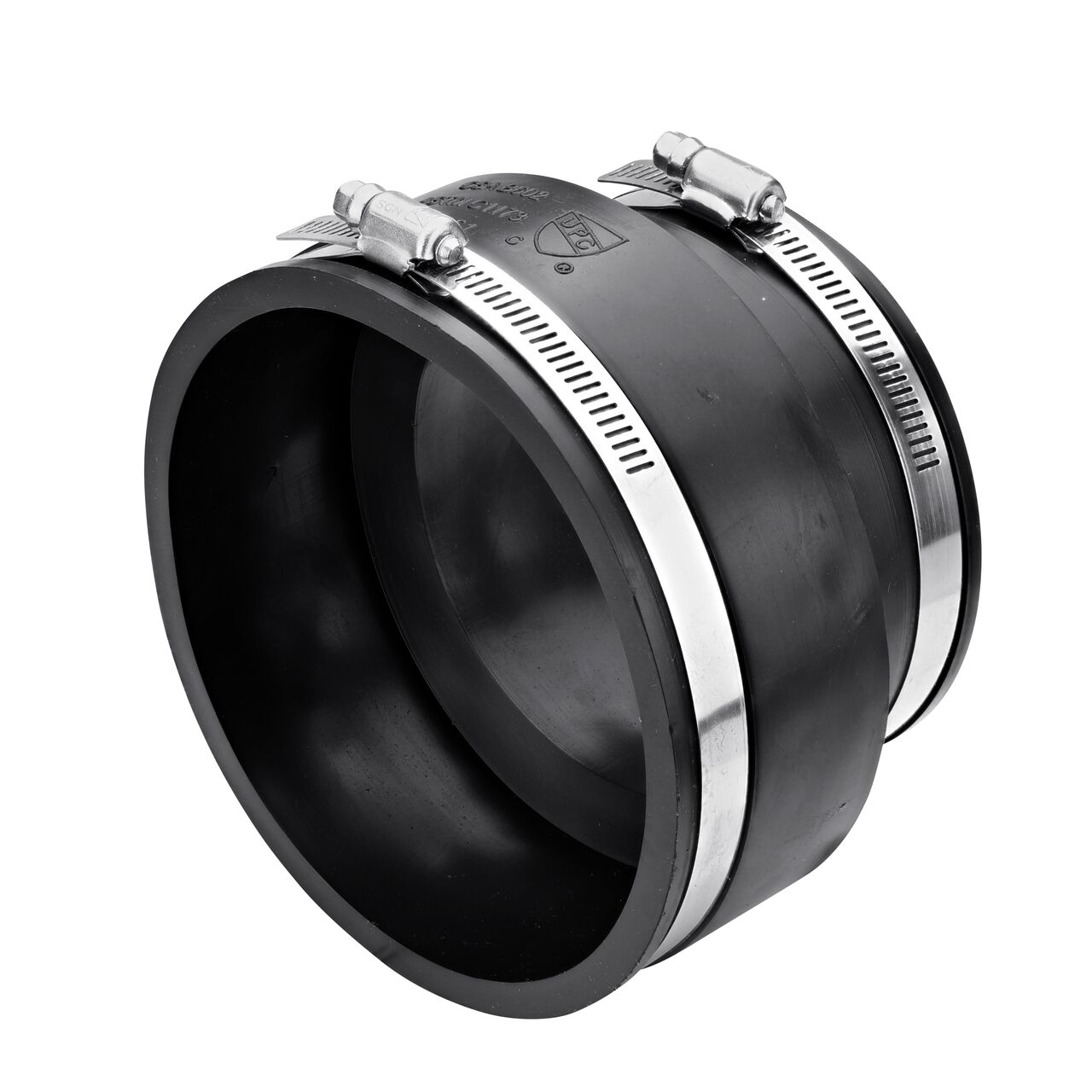 The NDS 4 in. flex coupling connects concrete pipe to cast iron/sewer & drain or DWV pipes and includes clamps to tighten to secure coupling onto pipe (NDS 06-44)