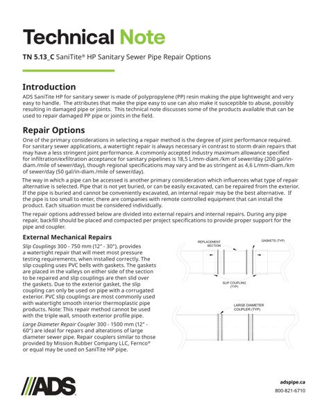TN 5.13_C SaniTite® HP Sanitary Sewer Pipe Repair Options