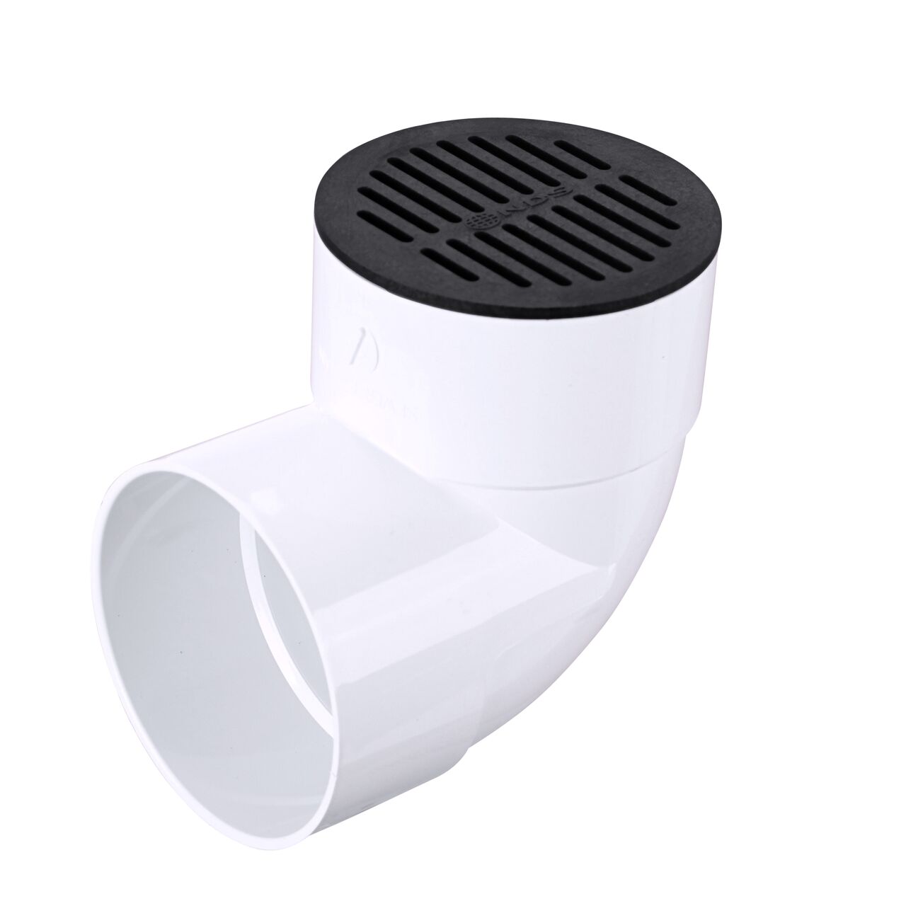 NDS 6 in. Round Grate installed on 6 in. Sewer and Drain Fitting, or Elbow (NDS 40*, NDS 40)