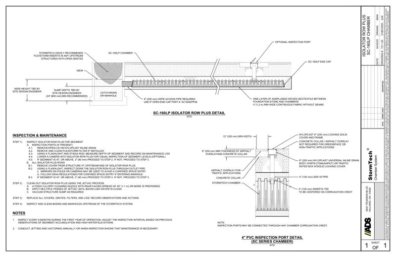 SC-160LP StormTech Isolator Row Plus Profile