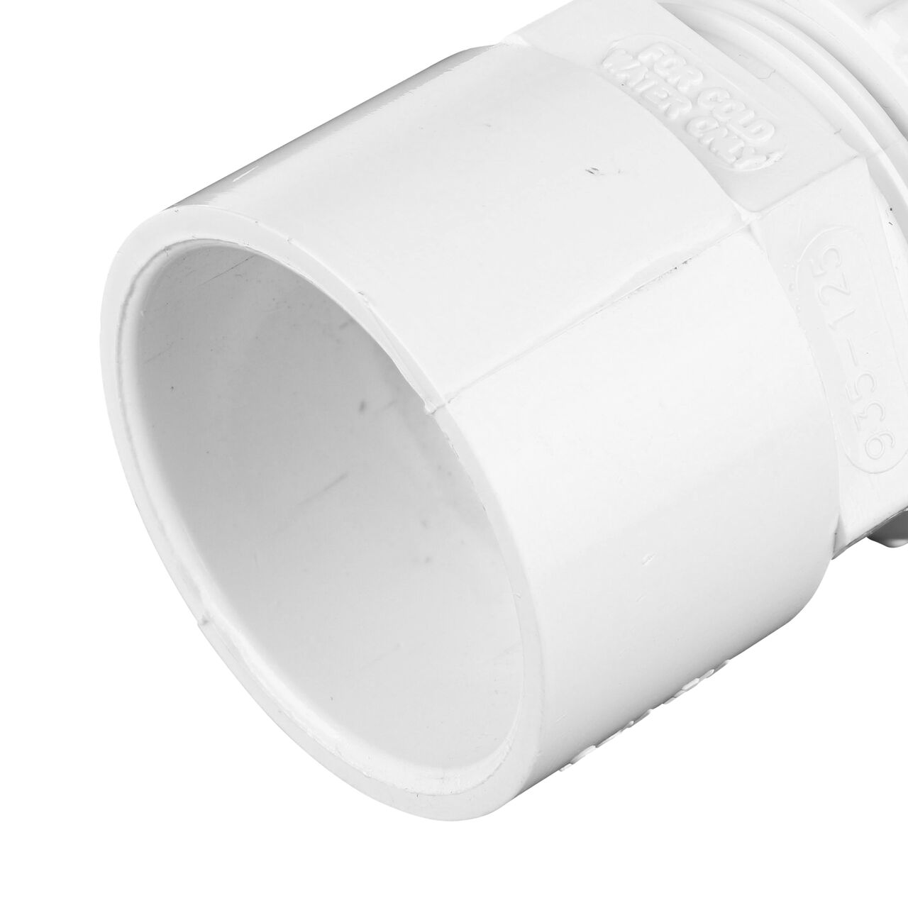 Closeup of the spigot end on the NDS 1-1/4 in. CTS FPT X 1-1/2 in. IPS Spigot Flo-Lock™ Gripper Adapter (NDS 935-125)
