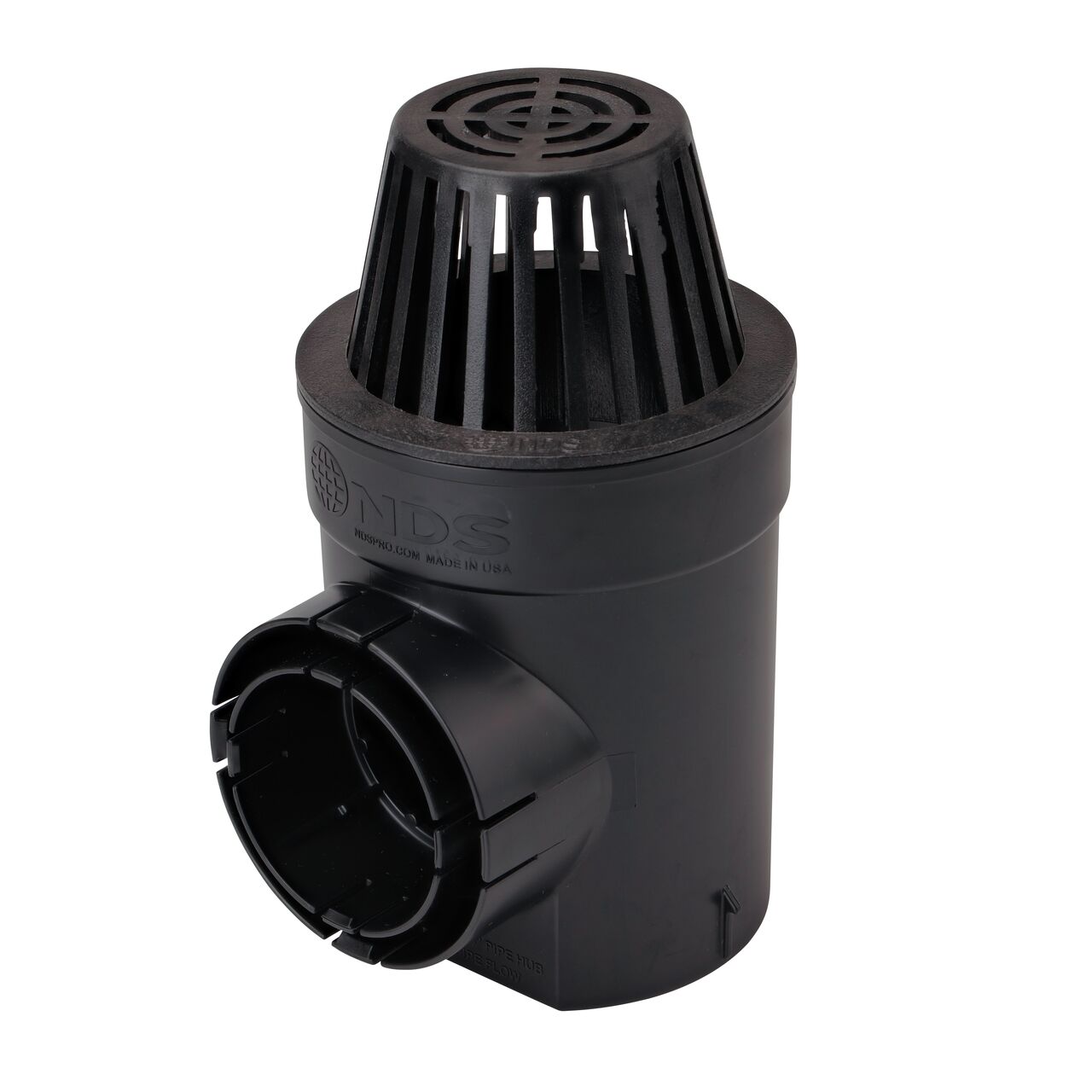 NDS 6 in. Round Spee-D Catch Basin Drain Kit assembled with Black Plastic Atrium Grate (NDS 101ATBLKIT)