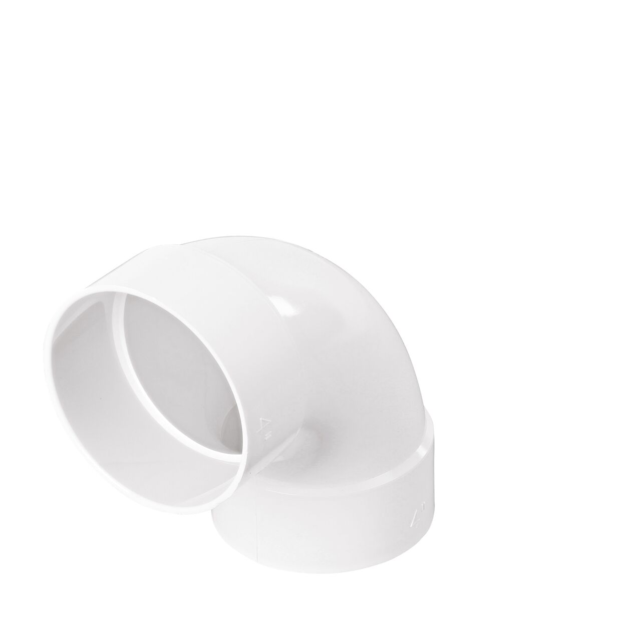PVC 90° long-turn elbow, connects 4 in. Sewer and Drain pipes, Hub X Hub connection (NDS 41P0*, NDS 41P0)