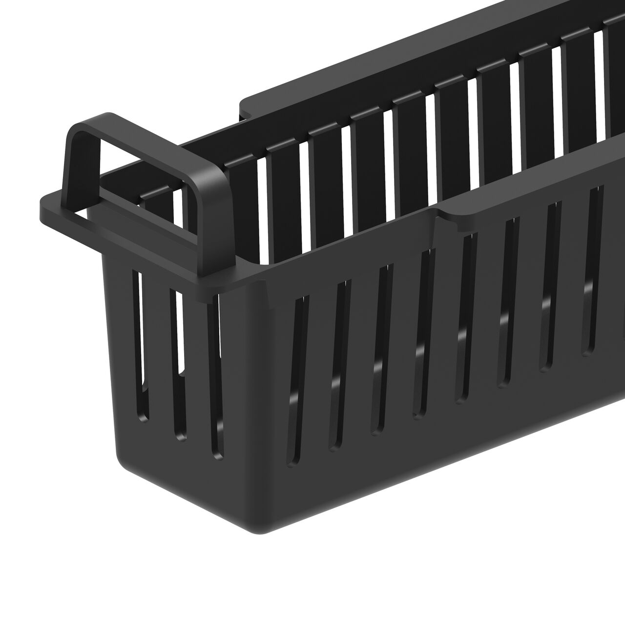 Closeup view of the outside with handle on the BG-FILCOTEN® by NDS® 100 Trench Drain Plastic Trash Bucket (NDS 22515)