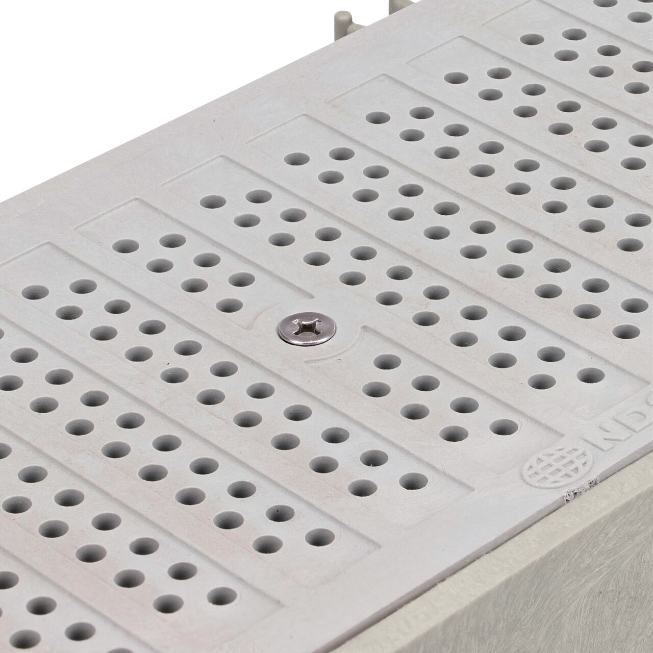 The shorter length 1/4 in. Phillips Flat Head Screw (NDS 629) secures any plastic decorative Dura Slope Grate to the Dura Slope channel drain via the ProFit Grate Lock to prevent displacement from heavy runoff flows, pedestrian and vehicular traffic, and to deter potential theft and vandalism