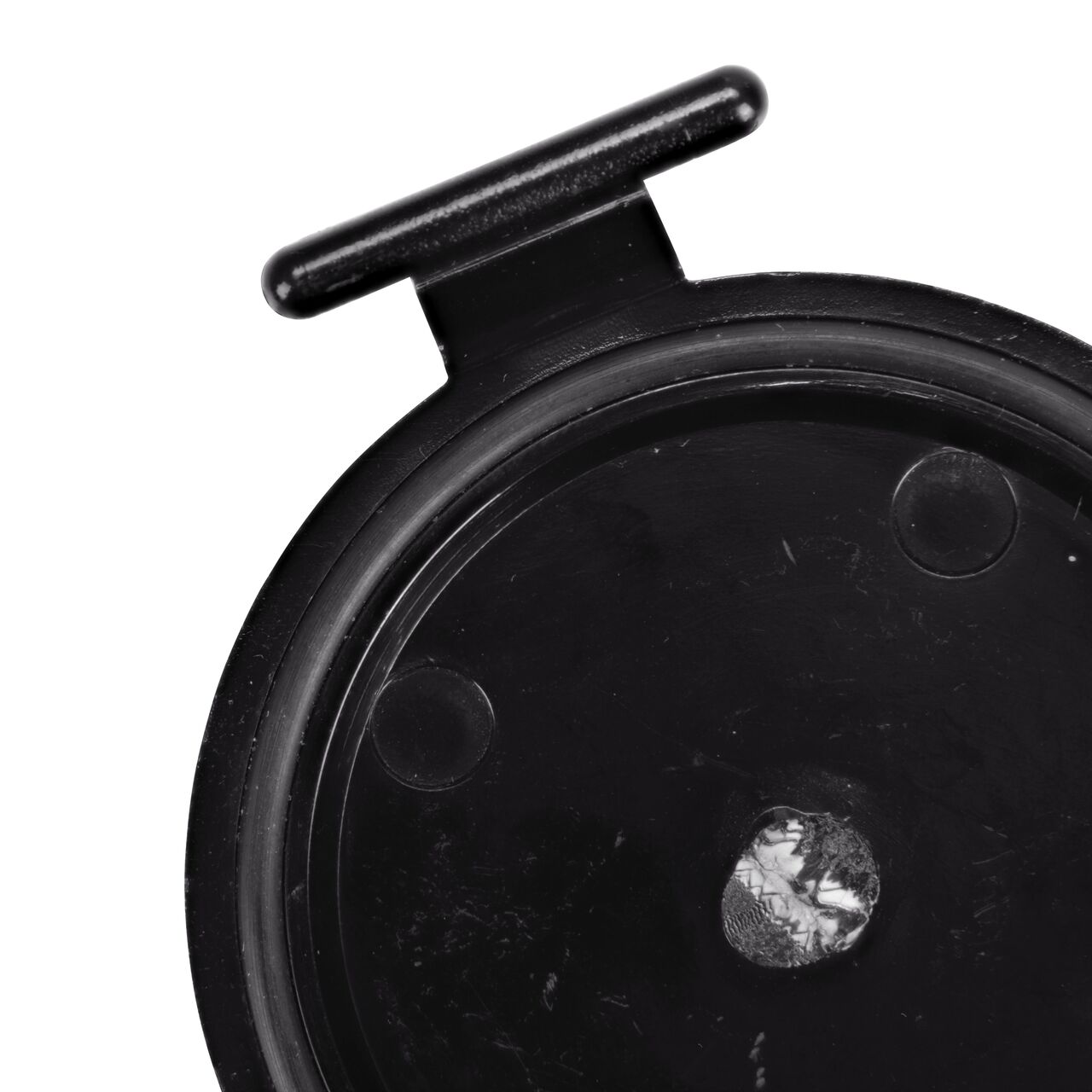 Closeup of the elastomeric gasket in the flapper which creates a watertight seal on the NDS Black 2 in. ABS Backwater Valve (NDS 275) and is replaceable