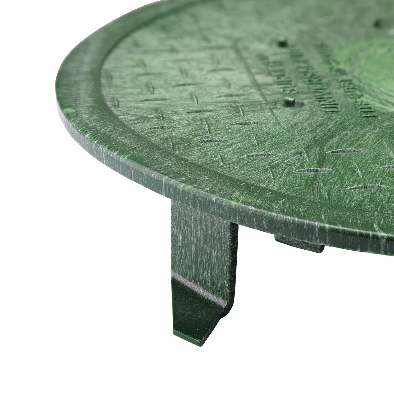 Closeup View of 10 in. Round SureFit Universal Valve Box Lid grip prong that attaches to box (NDS 10RND-UC)