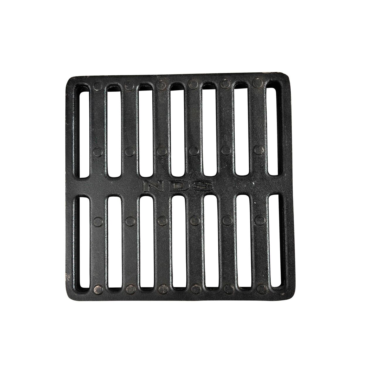Alternate top down view of NDS 9 in. Square Catch Basin Drain Grate, Ductile Iron (NDS 913)