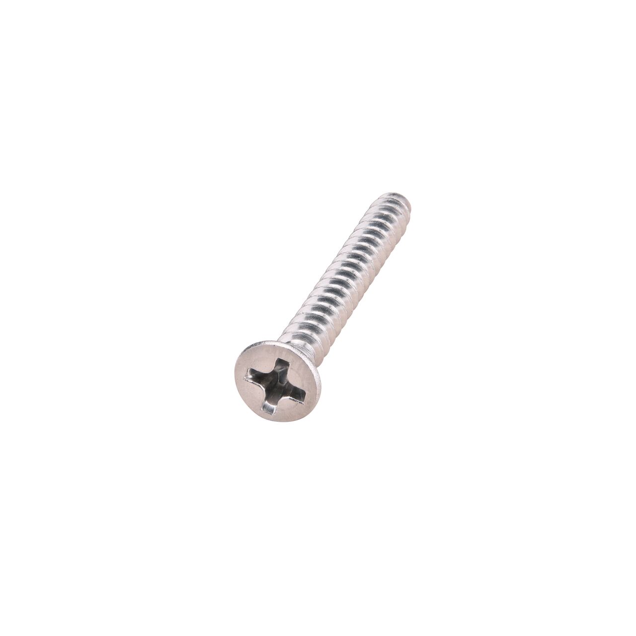 Closeup of the head of stainless steel #6 X 1-1/4 in. Phillips Flat Head Screw (NDS 829)