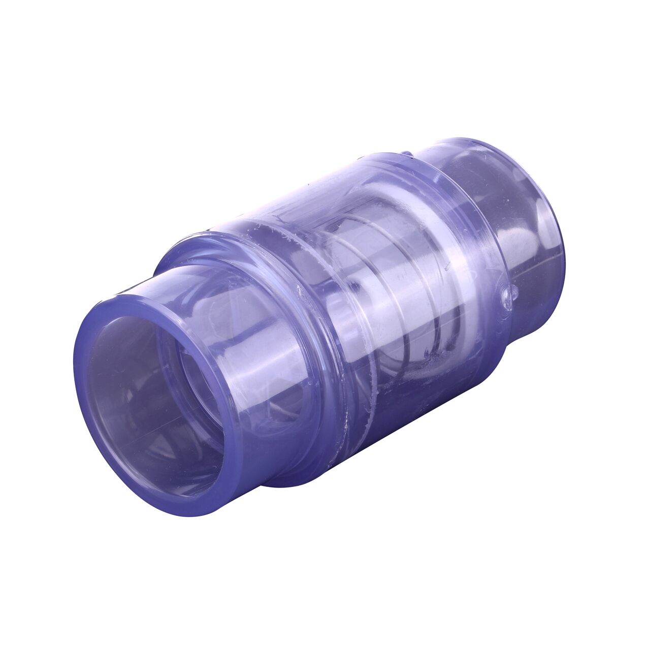 View of the 2 inch spigot end of the NDS PVC Air Check Valve with a 1-1/2 in. slip end by 2 inch spigot end (NDS 1050C20)