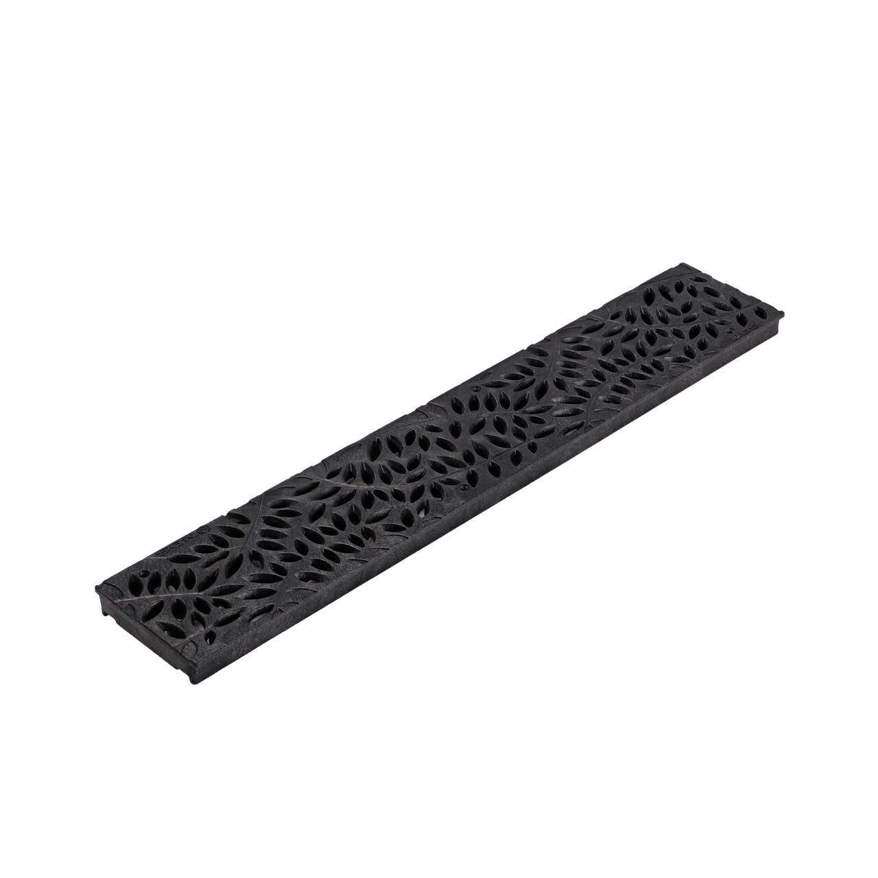 NDS Spee-D® Channel Drain Grate, Decorative Botanical Design in Black Plastic fits Spee-D Channel Drain (NDS 252)