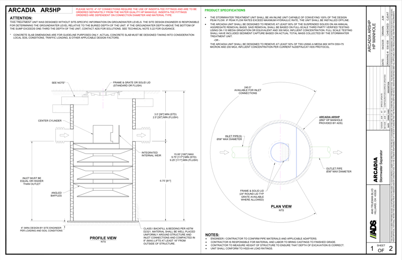Arcadia 5 HP Manhole Detail