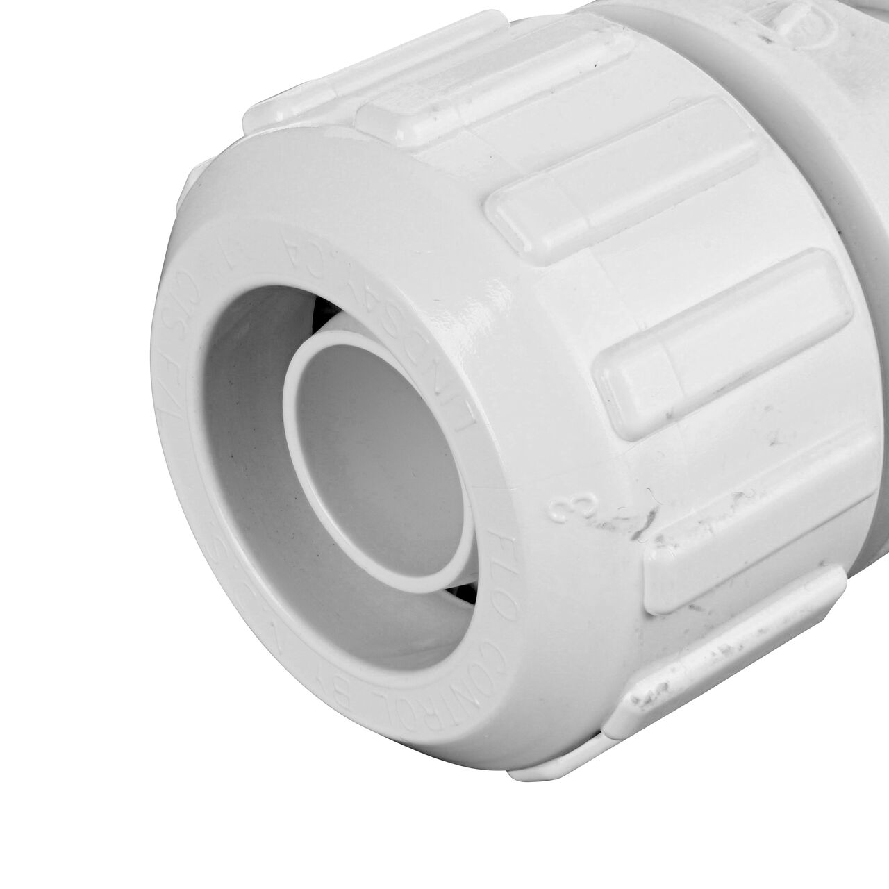 Closeup of the Flo Lock compression end with steel gripper on the NDS 1 in. PVC Female Adapter FPT x 3/4 in. SDR-9 CTS with Flo Lock (NDS 731-71)