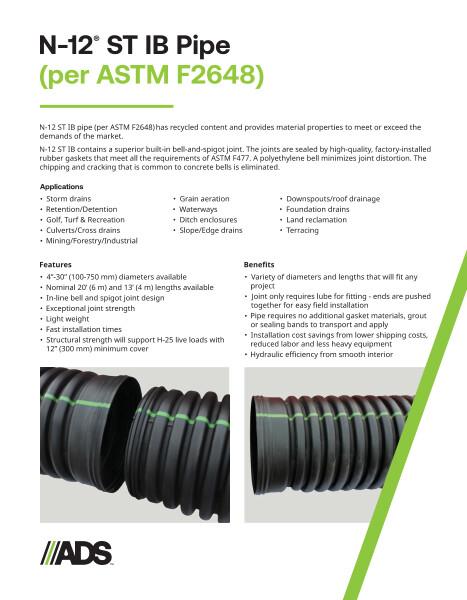 N-12 ST IB (per ASTM F2648) Product Sheet
