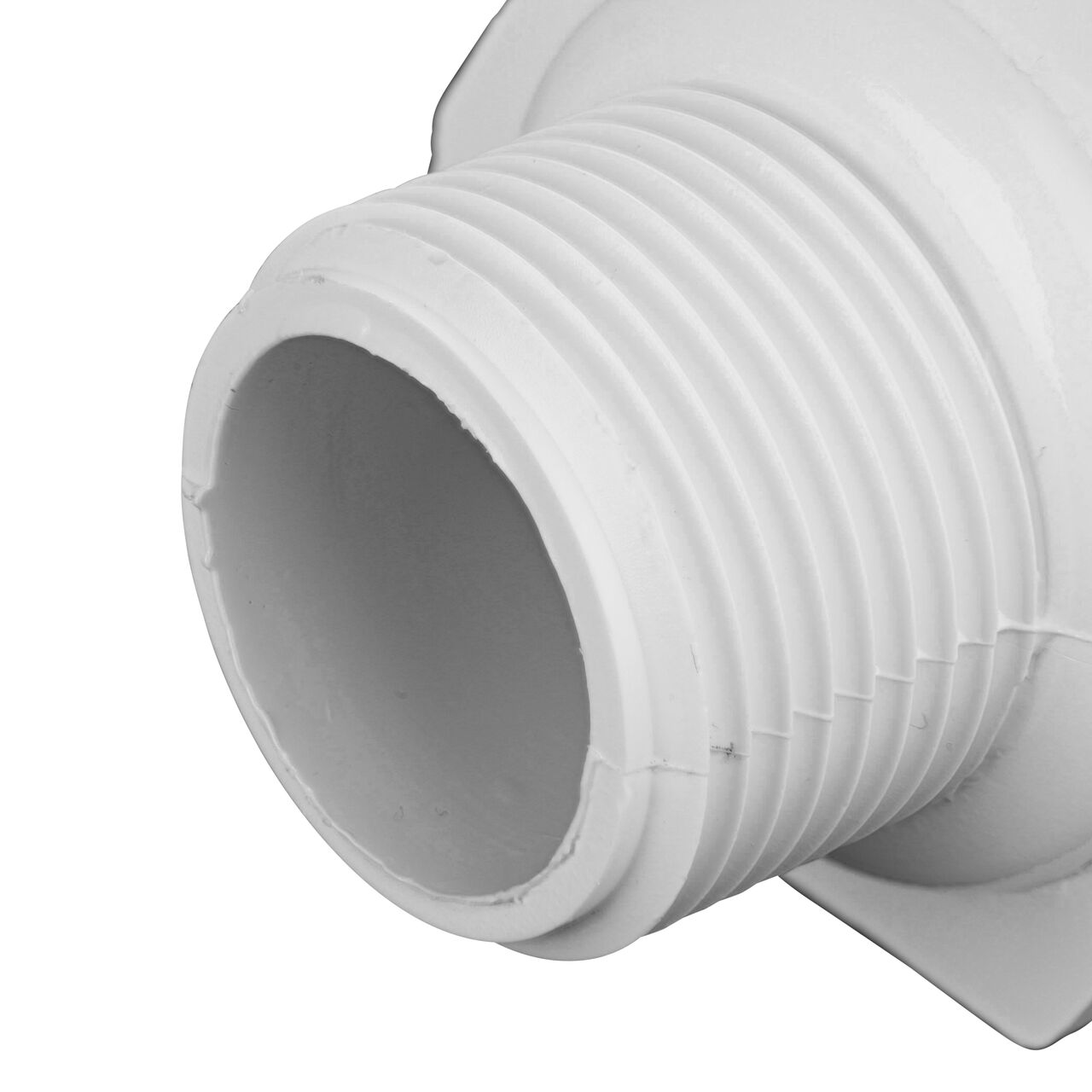 Closeup of the Threaded IPS MPT connection end on the NDS 1 in. Flo Lock Gripper Adapter (NDS 135-10)