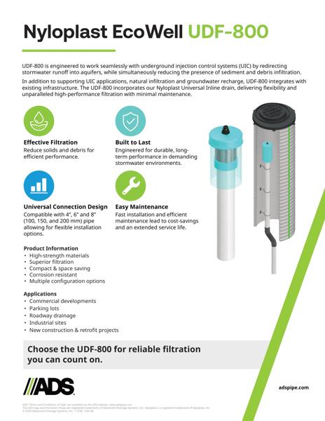 UDF-800 Filter for Nyloplast EcoWell